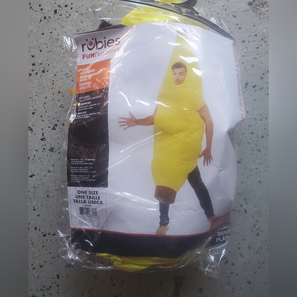 Rubie's Funflatable Adult Banan Costume New